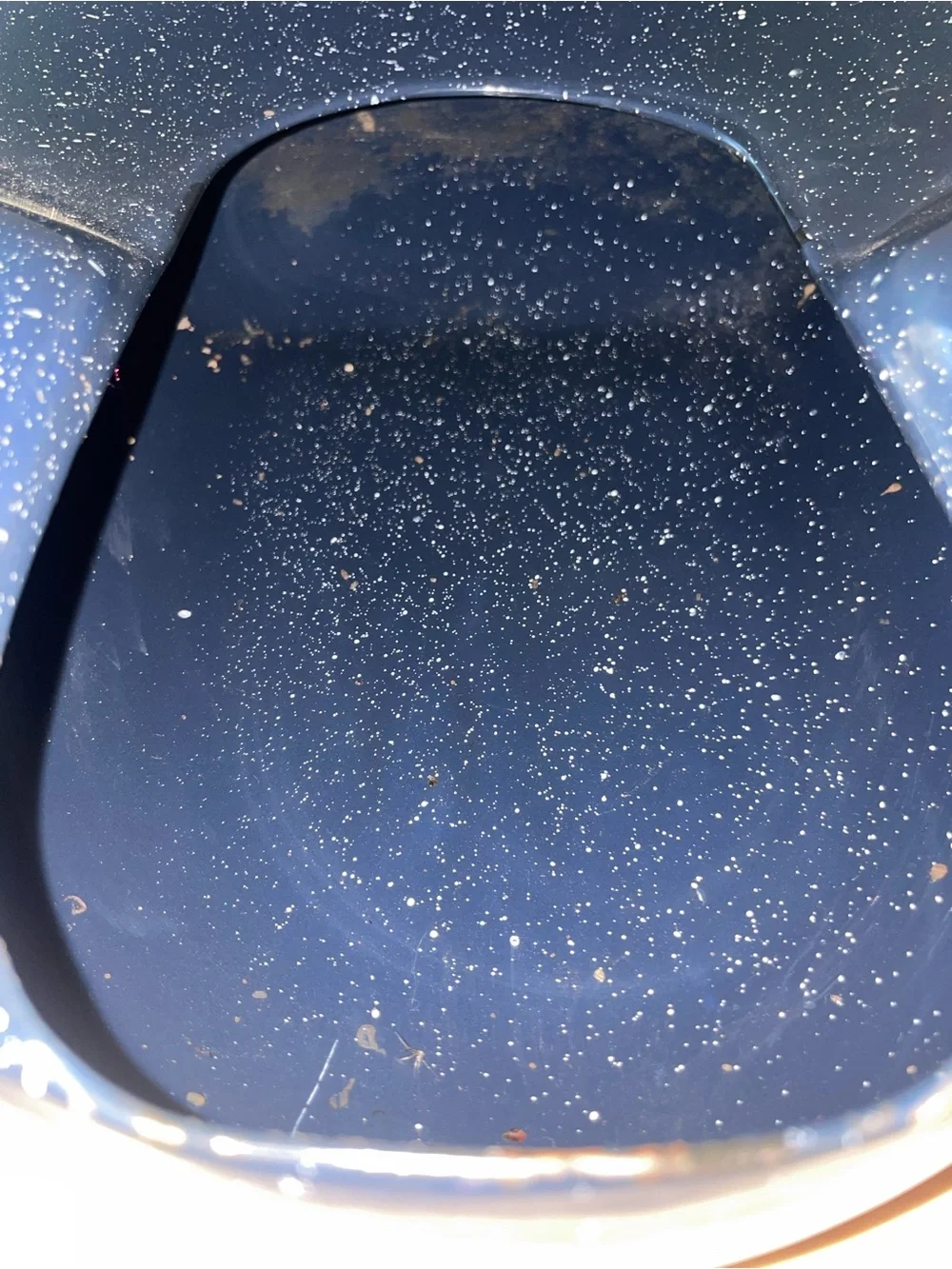 Vintage Speckled Navy Portable Bedpan for Home Bath